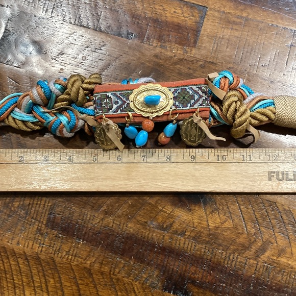 vintage 80’s Carolyn Taylor western Beaded Belt boho main image 6